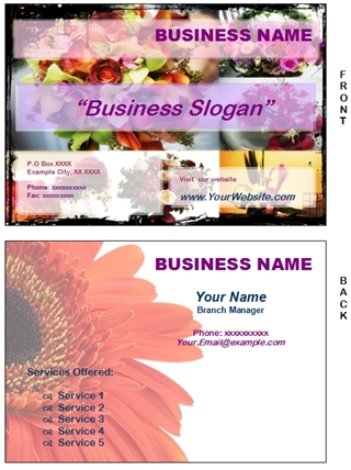 flowers business card example