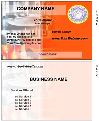 furnitures business card example