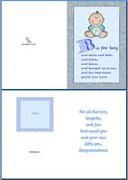 Baby Birth Card:B Is For Boy Example