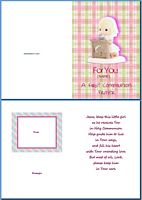 Communion Card:A First Communion Prayer Example