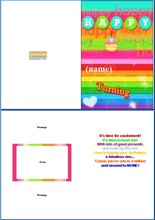 Example of Kids Card:Stripes